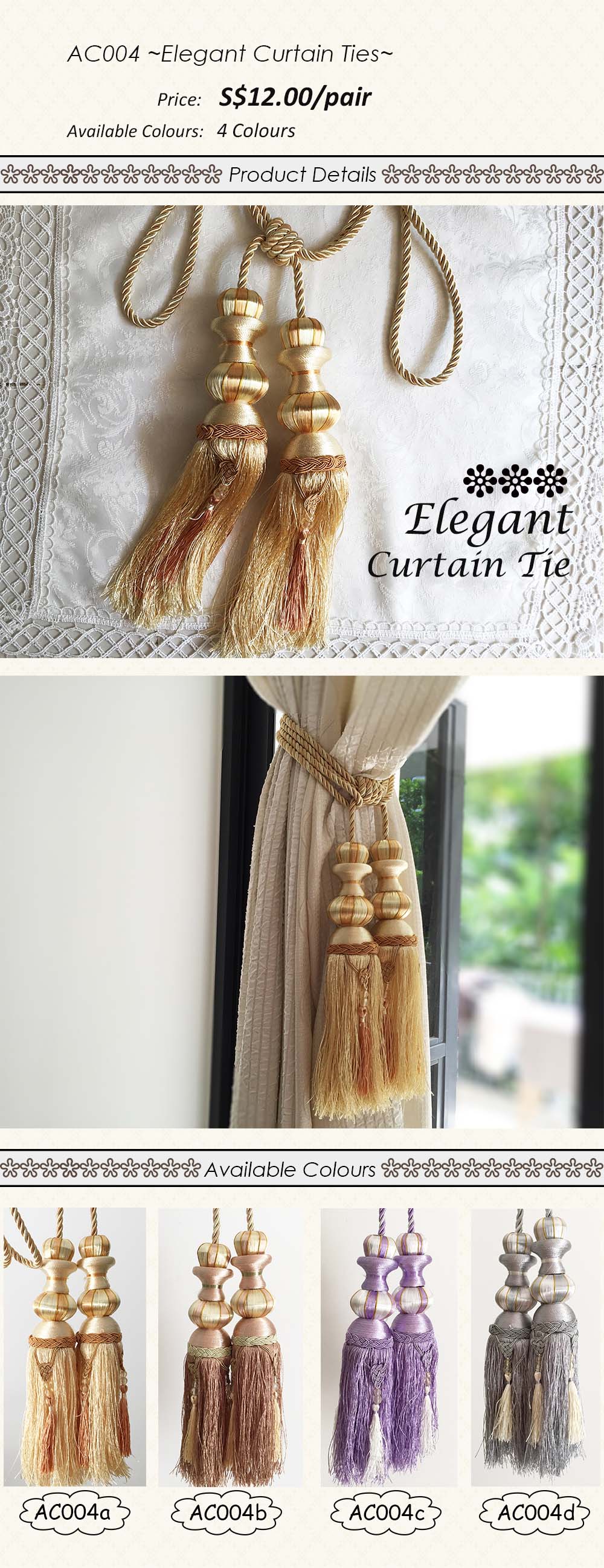 AC004 ~Elegant Curtain Ties~