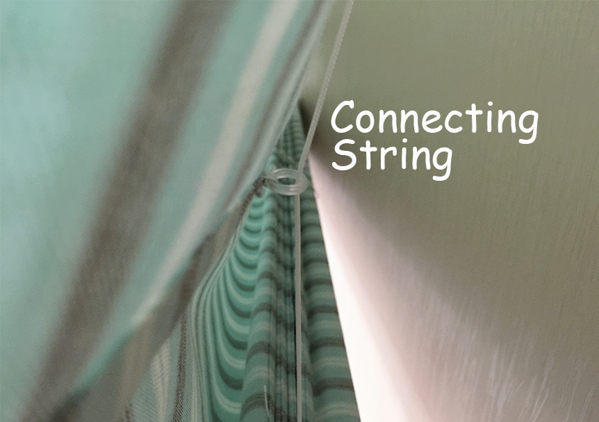 Smooth and resistance free roman blind connecting string