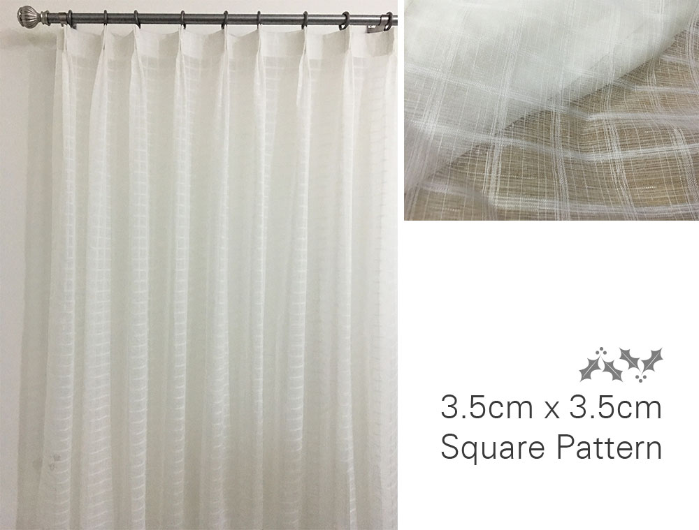 Sheer curtain day curtain SC0091 square pattern