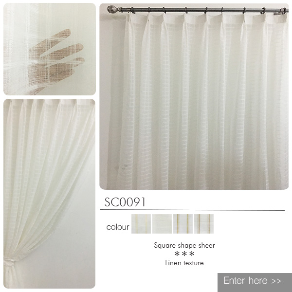 cotton and linen sheer curtain SC0091