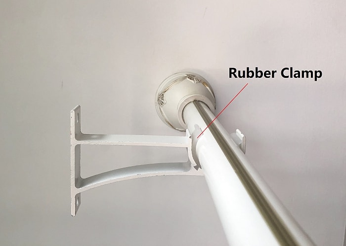 CR005 Reinforced Aluminium Curtain Rod rubber clamp